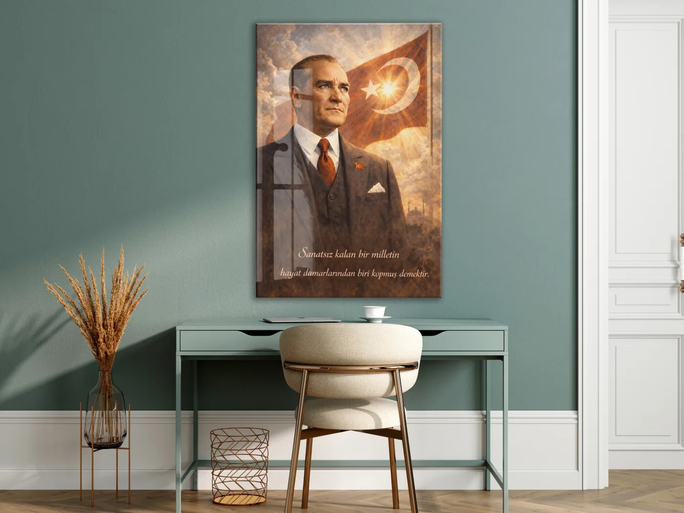 Mustafa Kemal Atatürk Cam Tablo- PeonyAta011 — görsel 6