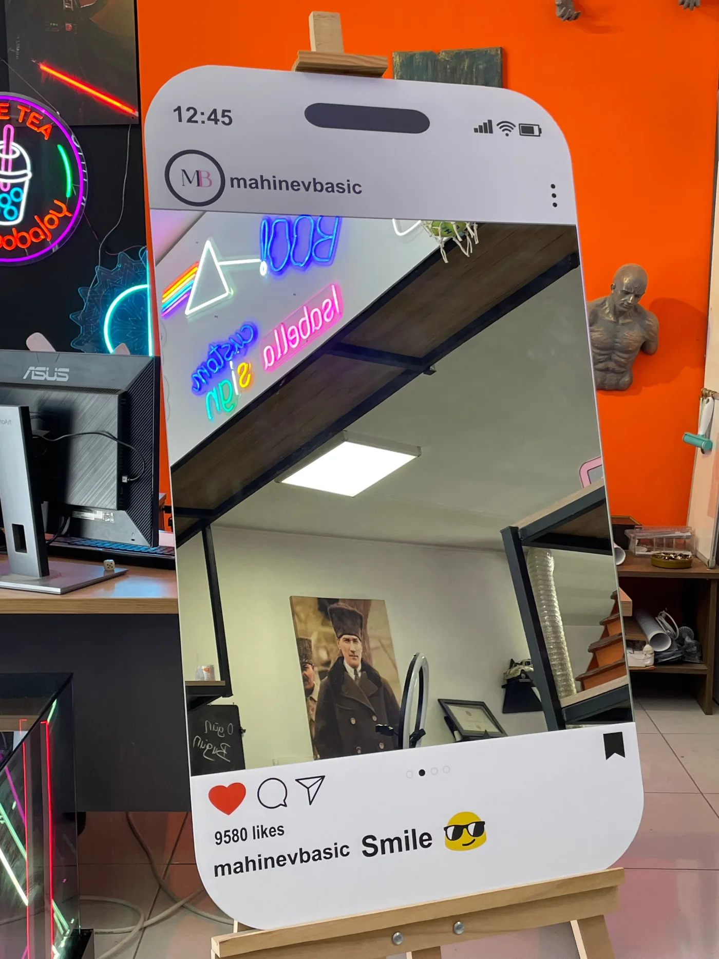 Kişiye Özel Instagram Selfie Aynası | Logo Baskılı İşletme Aynası | 4 mm Gerçek Ayna — görsel 5