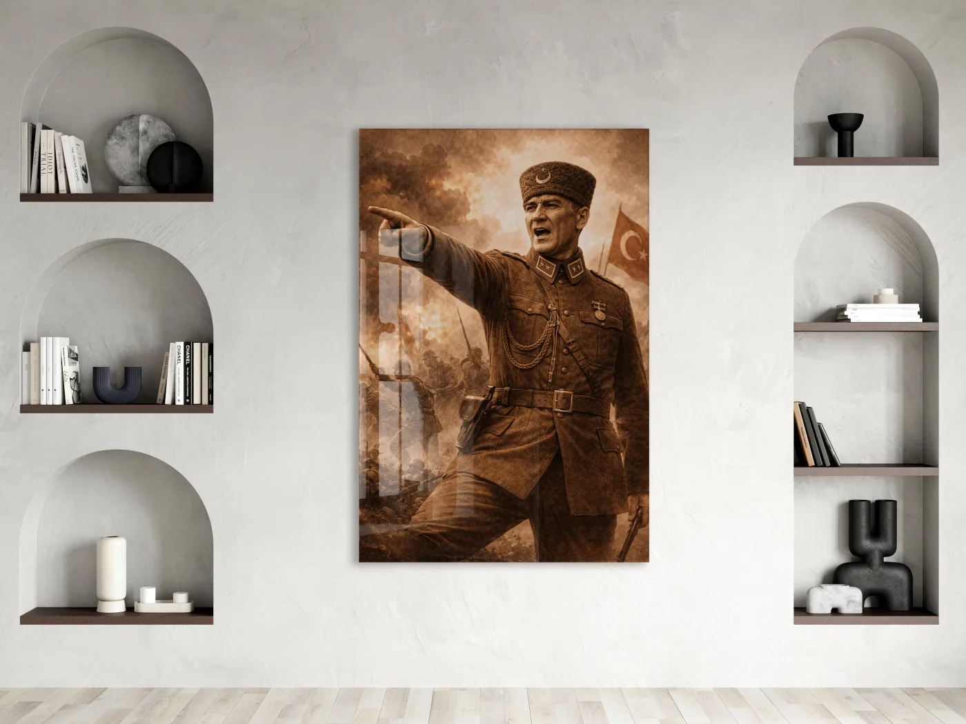 Mustafa Kemal Atatürk Cam Tablo - PeonyAta034 — görsel 2