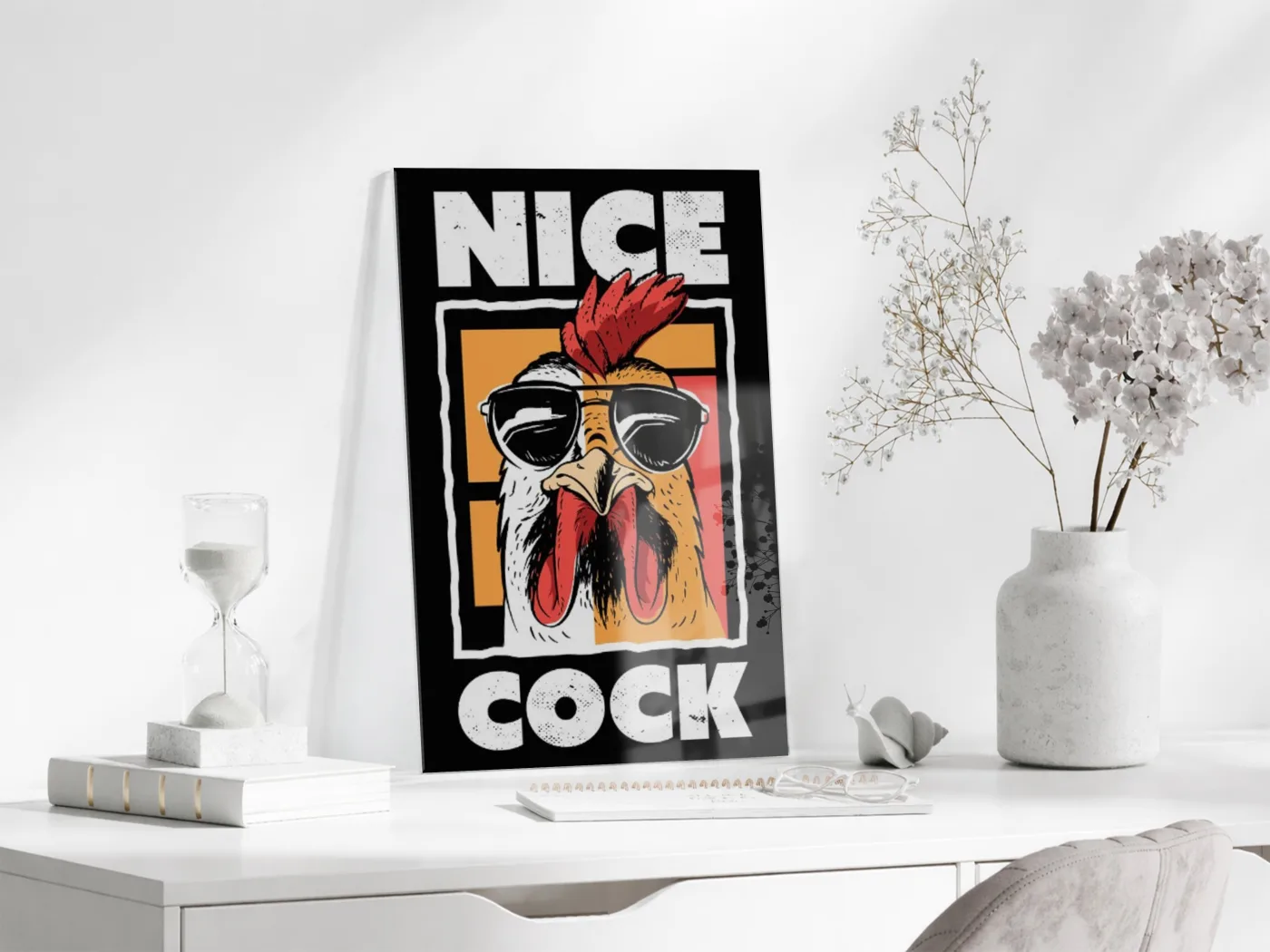 Pop Art Horoz Cam Tablo – Genç Odası ve Bar Dekoru - Peony094 — görsel 4