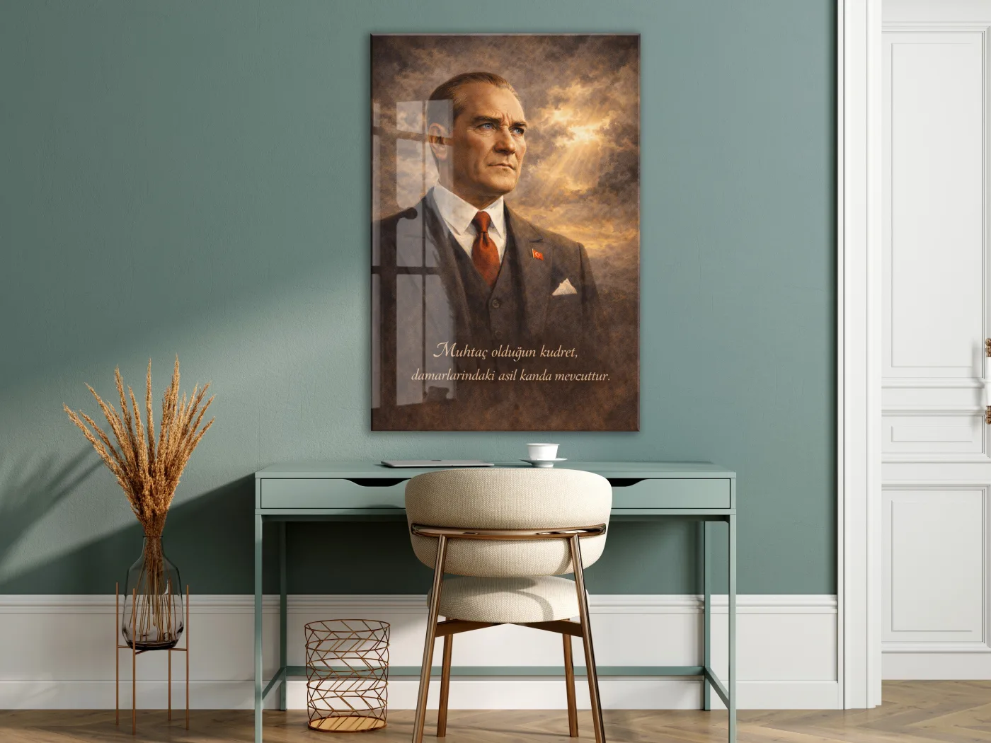 Mustafa Kemal Atatürk Cam Tablo- PeonyAta008 — görsel 6