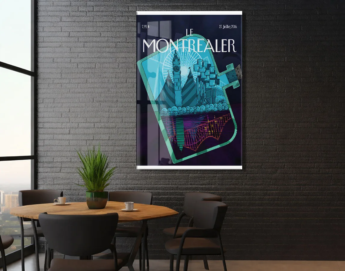Montreal Şehir Posteri Cam Tablo | Modern Şehir Manzarası UV Baskılı Temperli Cam - Peony144 — görsel 5