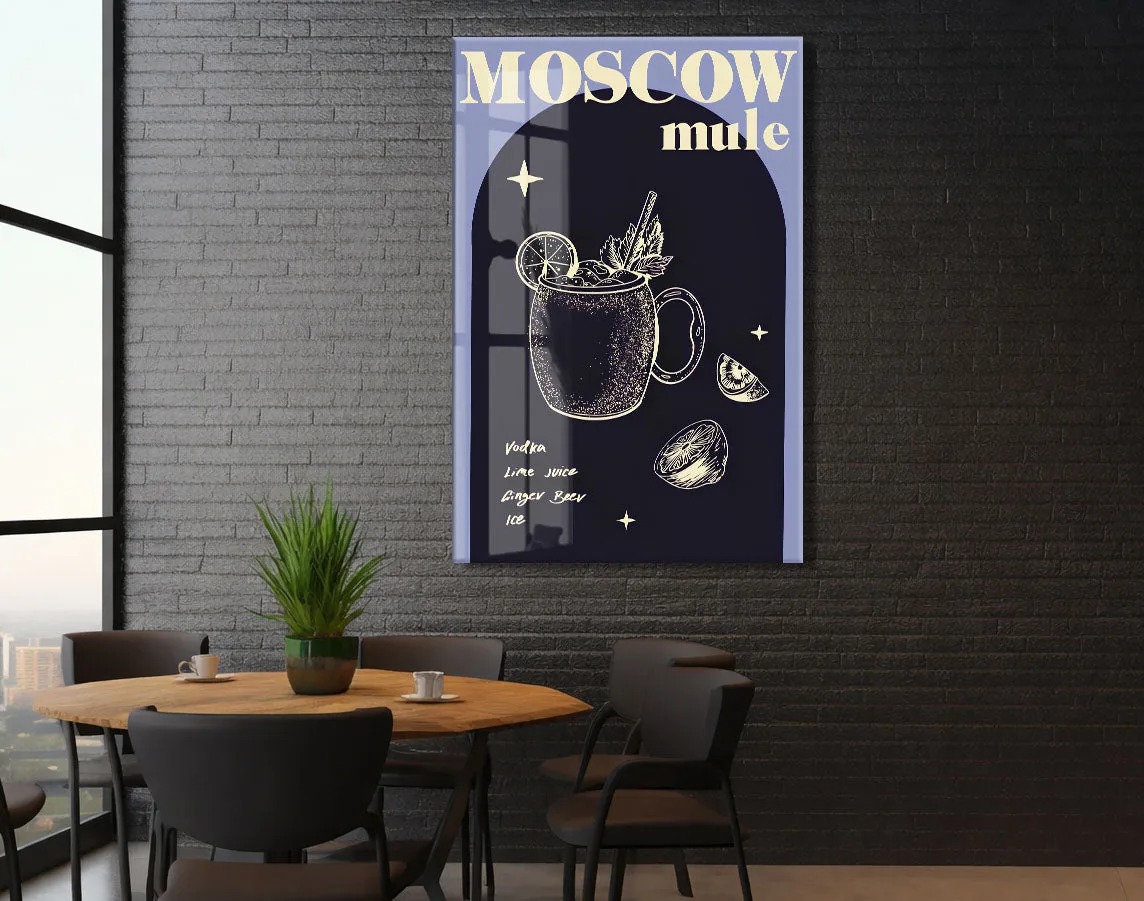 Moscow Mule Kokteyl Cam Tablo | Modern Mutfak ve Bar Dekoru UV Baskılı Temperli Cam - Peony143 — görsel 5