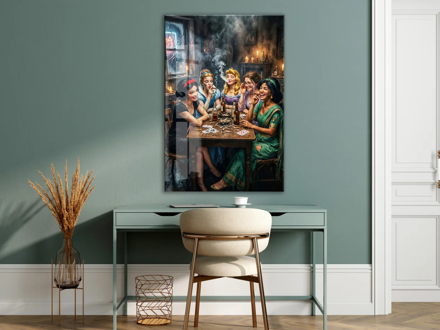 Sinema Tadında Poker Masası Tablosu – Modern & Retro Harman Duvar Sanatı - Peony107 — görsel 7