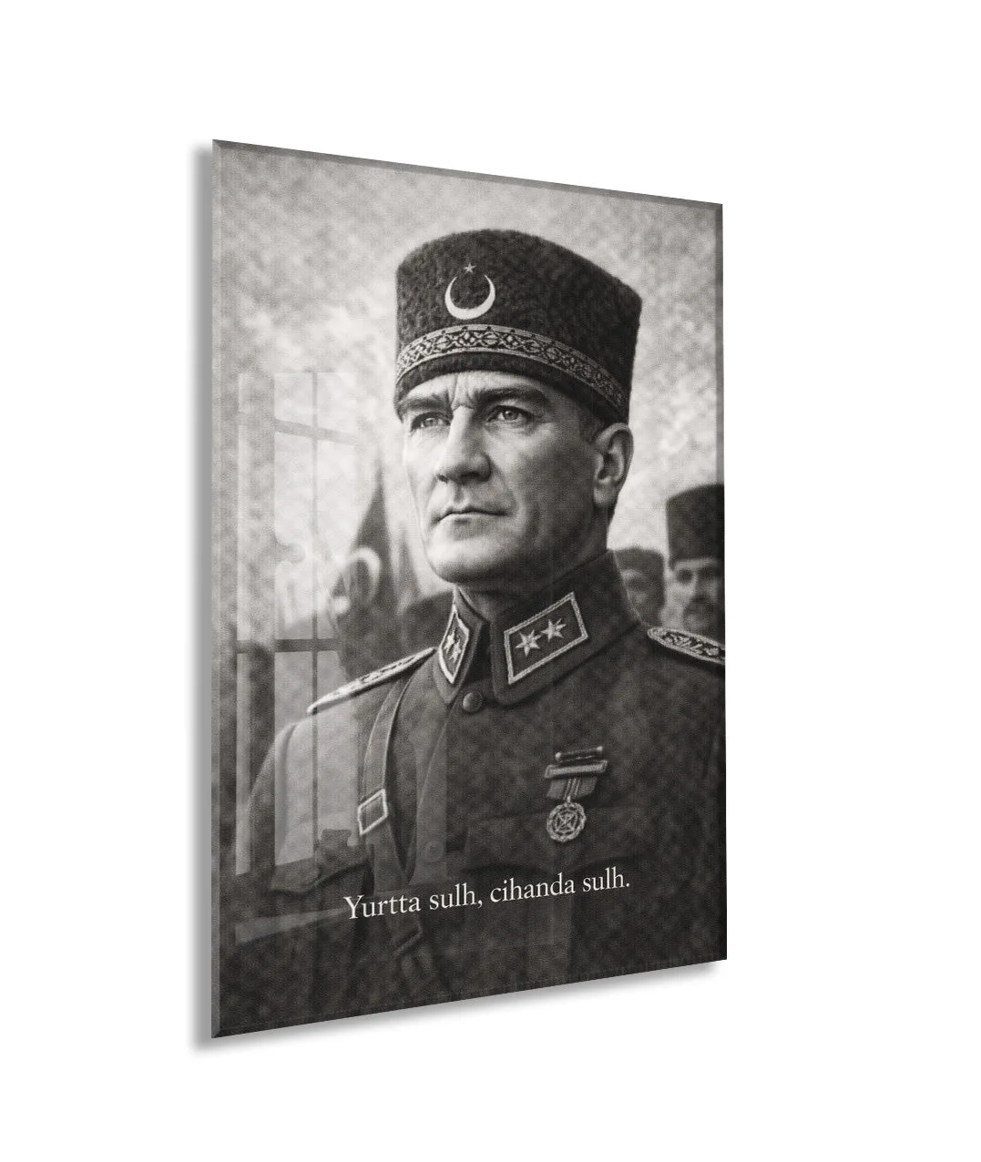Mustafa Kemal Atatürk Cam Tablo - PeonyAta019 — görsel 1