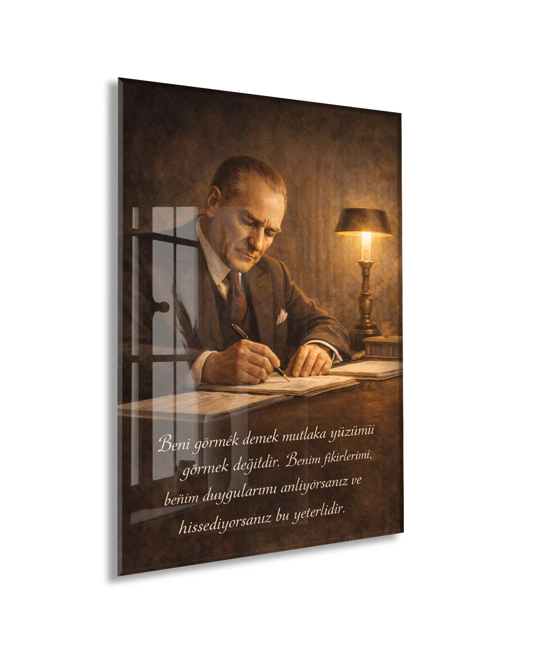 Mustafa Kemal Atatürk Cam Tablo- PeonyAta005 — görsel 1