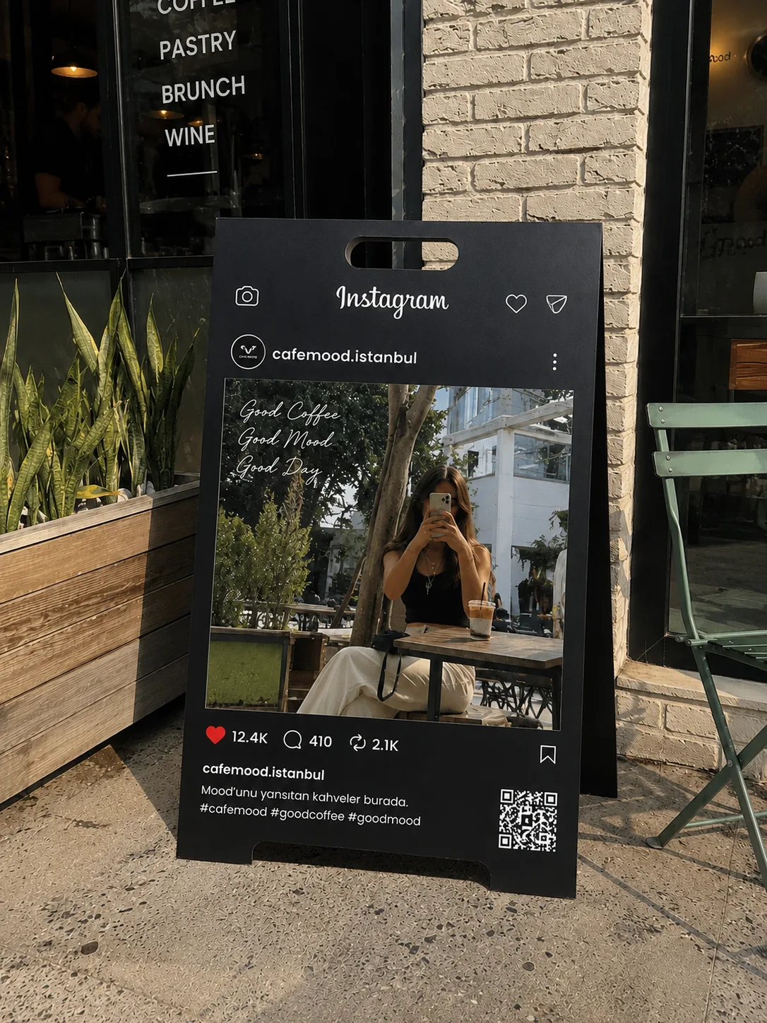 Instagram A Tabela - QR Kodlu Kişiye Özel İşletme Karşılama Tabelası — görsel 2