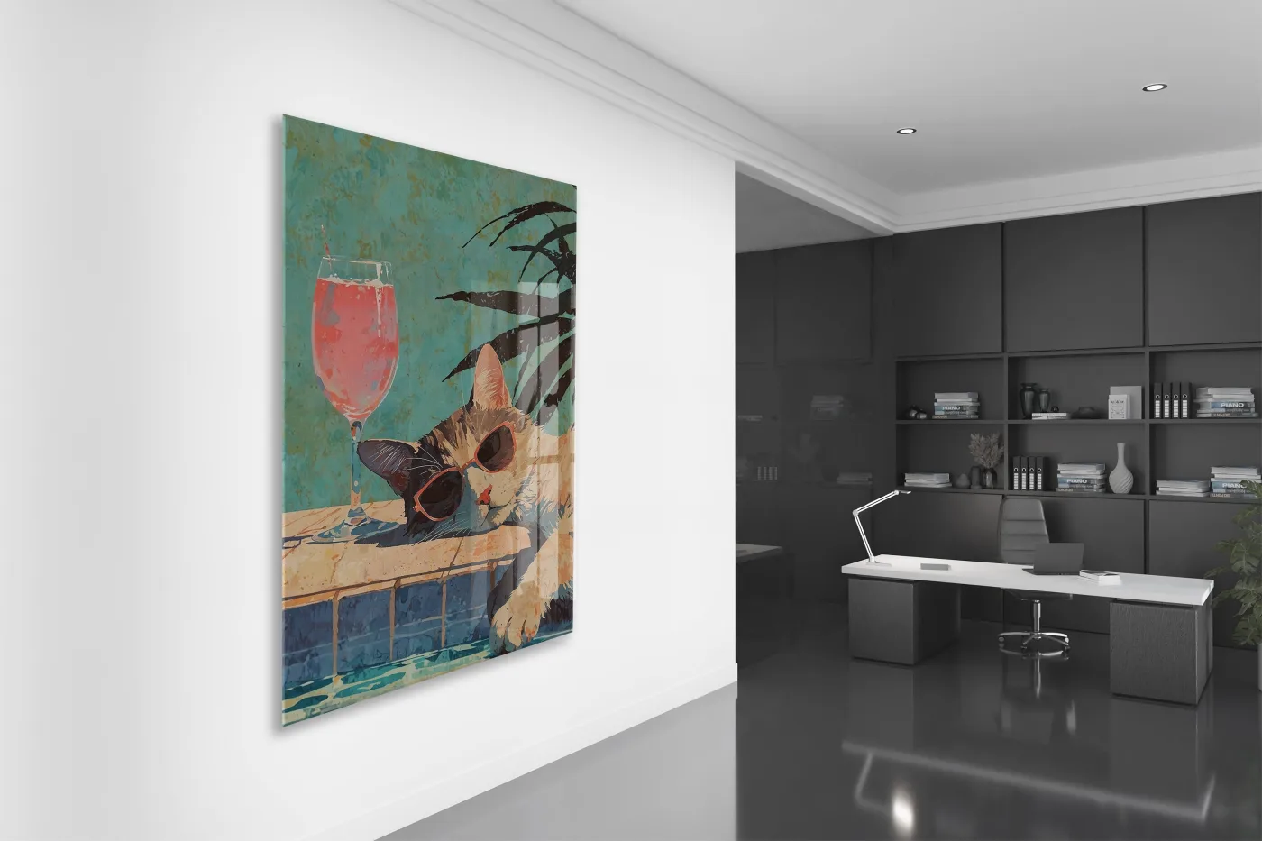 Cool Kedi İllüstrasyonu – Genç Odası ve Salon Dekoru - Peony125 — görsel 5