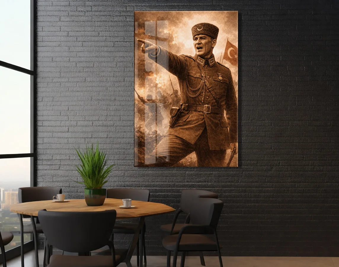 Mustafa Kemal Atatürk Cam Tablo - PeonyAta034 — görsel 5