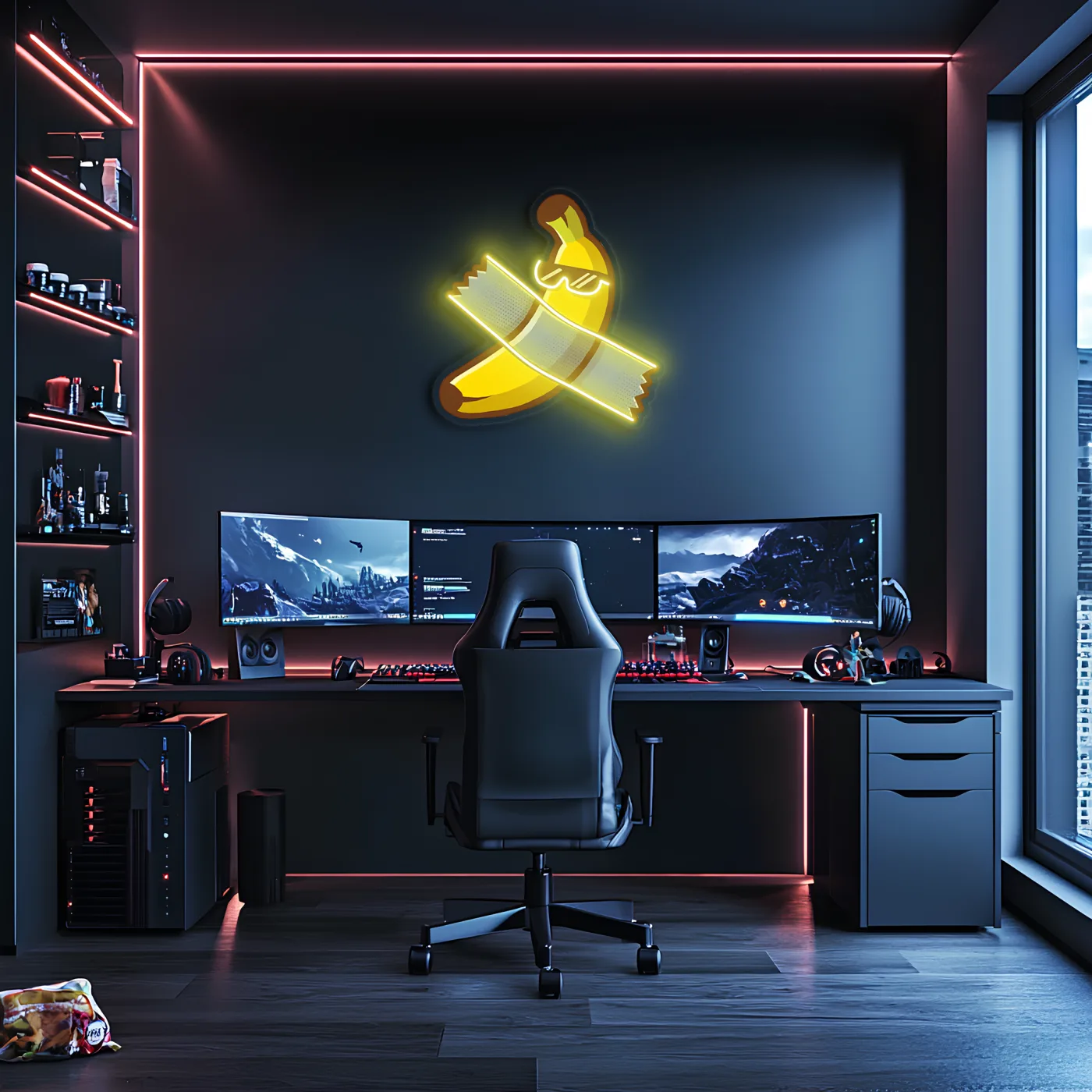 Pop Art Muz Neon Duvar Dekoru | Mizah Temalı Işıklı Pleksi Tablo | Modern Gamer ve Ofis Duvar Işığı — görsel 4