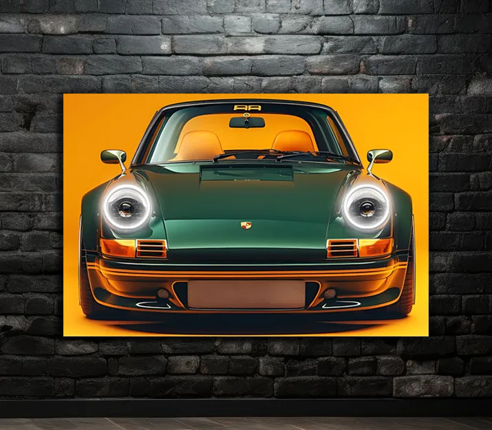 Porsche 911 Retro Model UV Baskı Neon Duvar Dekoru | Pleksi Işıklı Spor Araba Tablo | Modern Ev ve Ofis Dekoru — görsel 10
