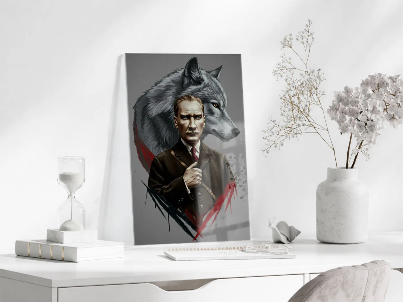 Mustafa Kemal Atatürk  | Modern Cam Tablo-PeonyAta082 — görsel 3