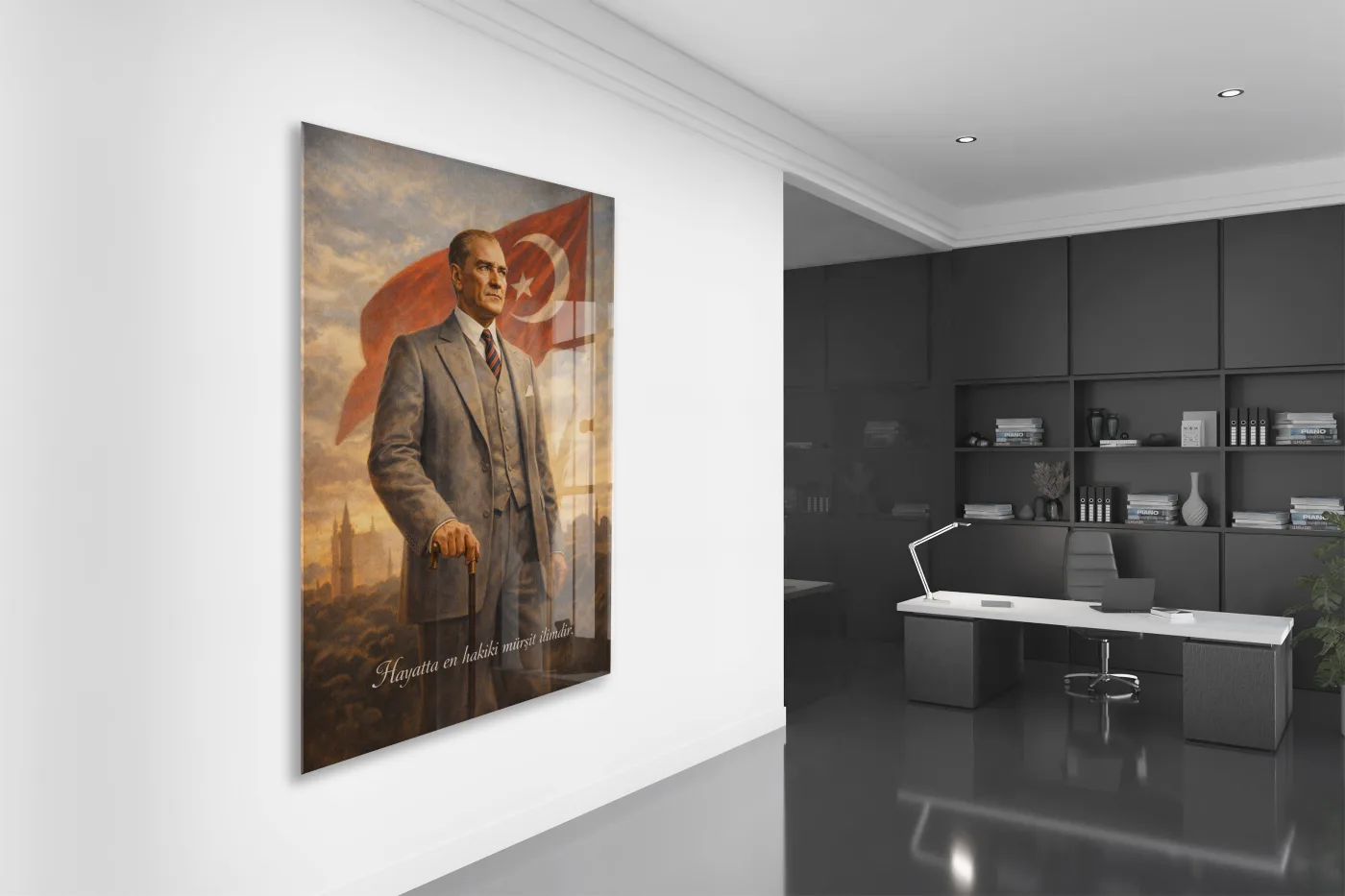 Mustafa Kemal Atatürk Cam Tablo- PeonyAta002 — görsel 4