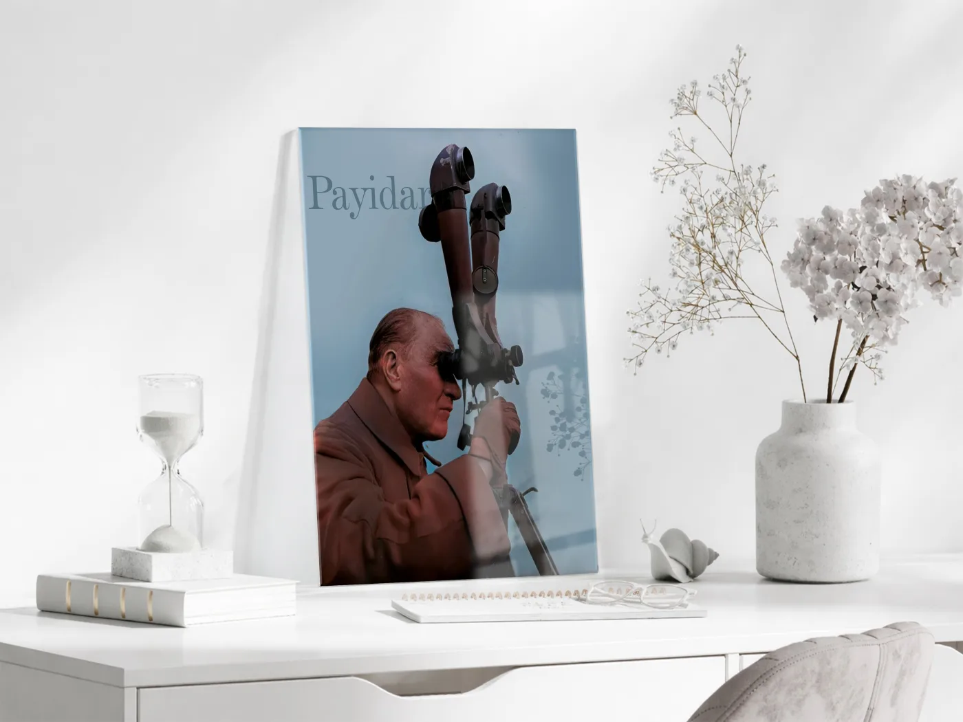 Payidar Atatürk Cam Tablo – İleri Görüş ve Stratejik Liderliği Yansıtan 4 mm Temperli Cam Duvar Dekoru-PeonyAta1012 — görsel 4