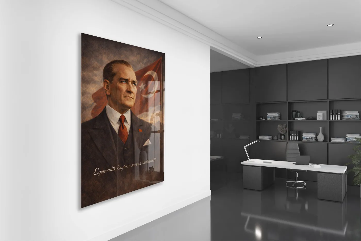 Mustafa Kemal Atatürk Cam Tablo- PeonyAta006 — görsel 4
