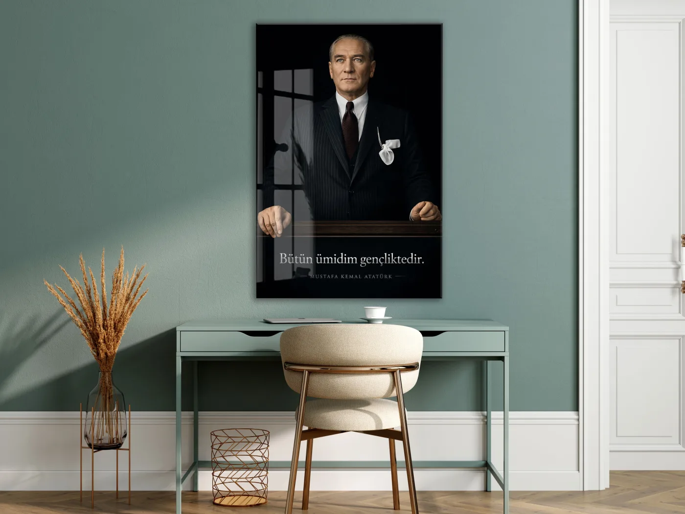 Mustafa Kemal Atatürk | Modern Cam Tablo-PeonyAta089 — görsel 6