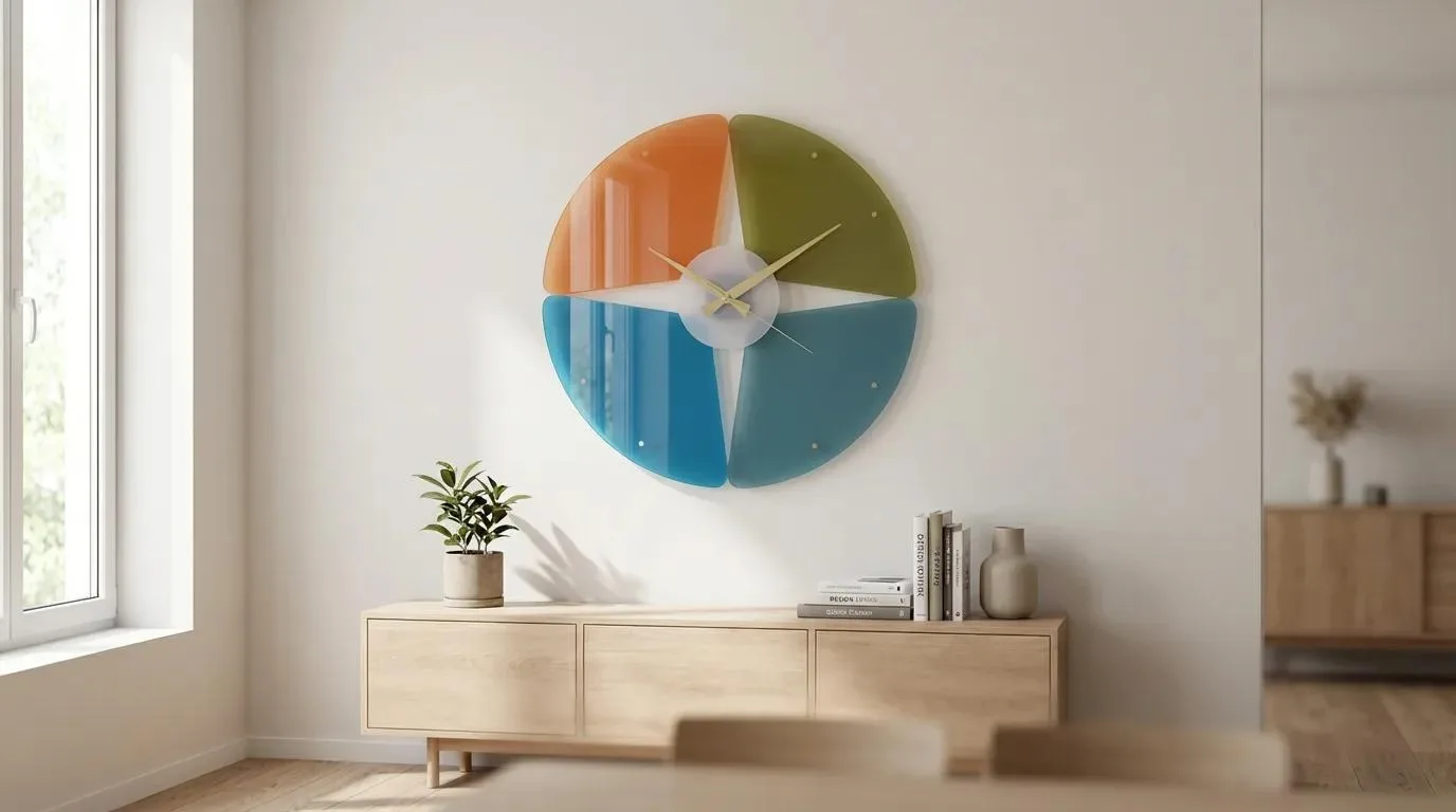 Orbit | Pleksi Duvar Saati 40 cm | UV Baskılı Modern Geometrik Saat — görsel 5