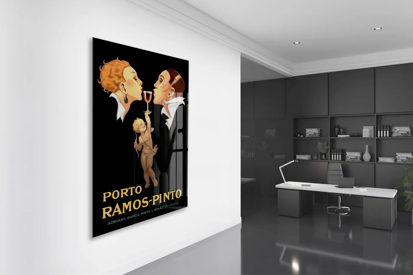 Ramos Pinto Vintage Cam Tablo | Art Deco Şarap Posteri UV Baskılı Temperli Cam Duvar Dekoru - Peony154 — görsel 4