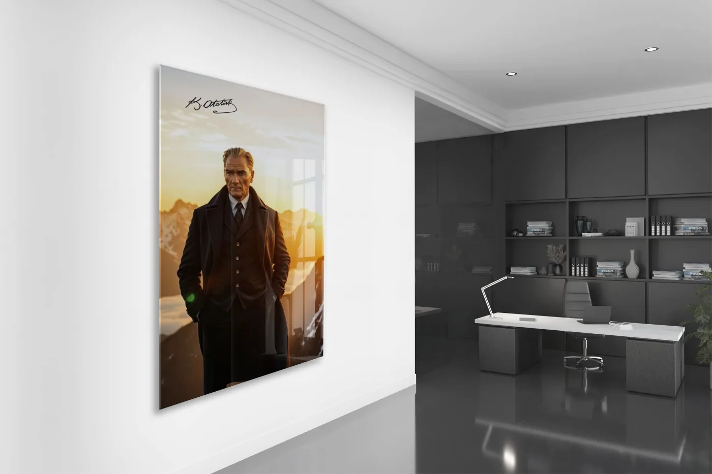 Mustafa Kemal Atatürk  | Modern Cam Tablo-PeonyAta092 — görsel 4