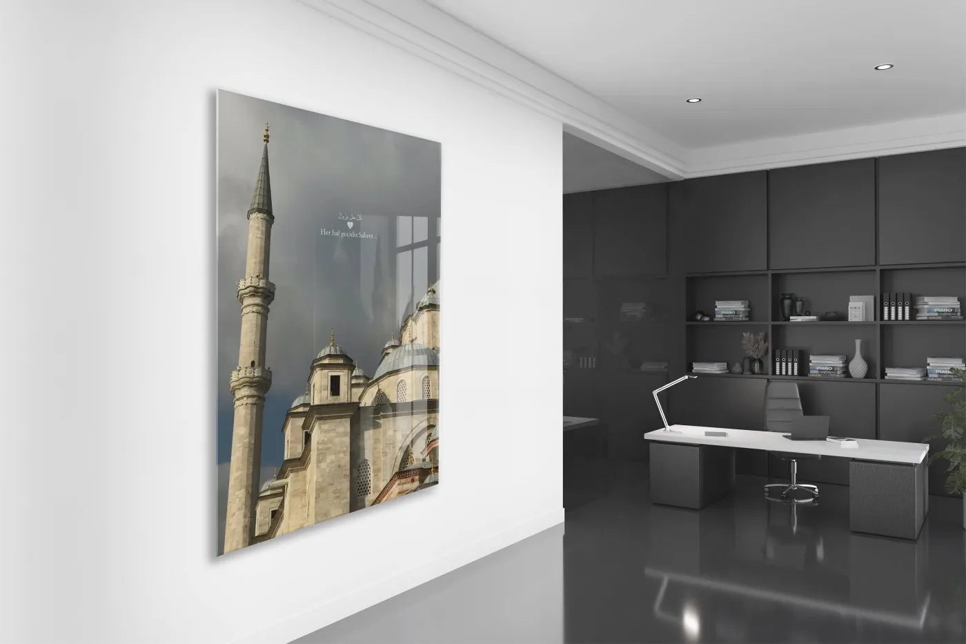 Her Hal Geçicidir Sabret Yazılı Cami Cam Tablo - PeonyDini153 — görsel 5