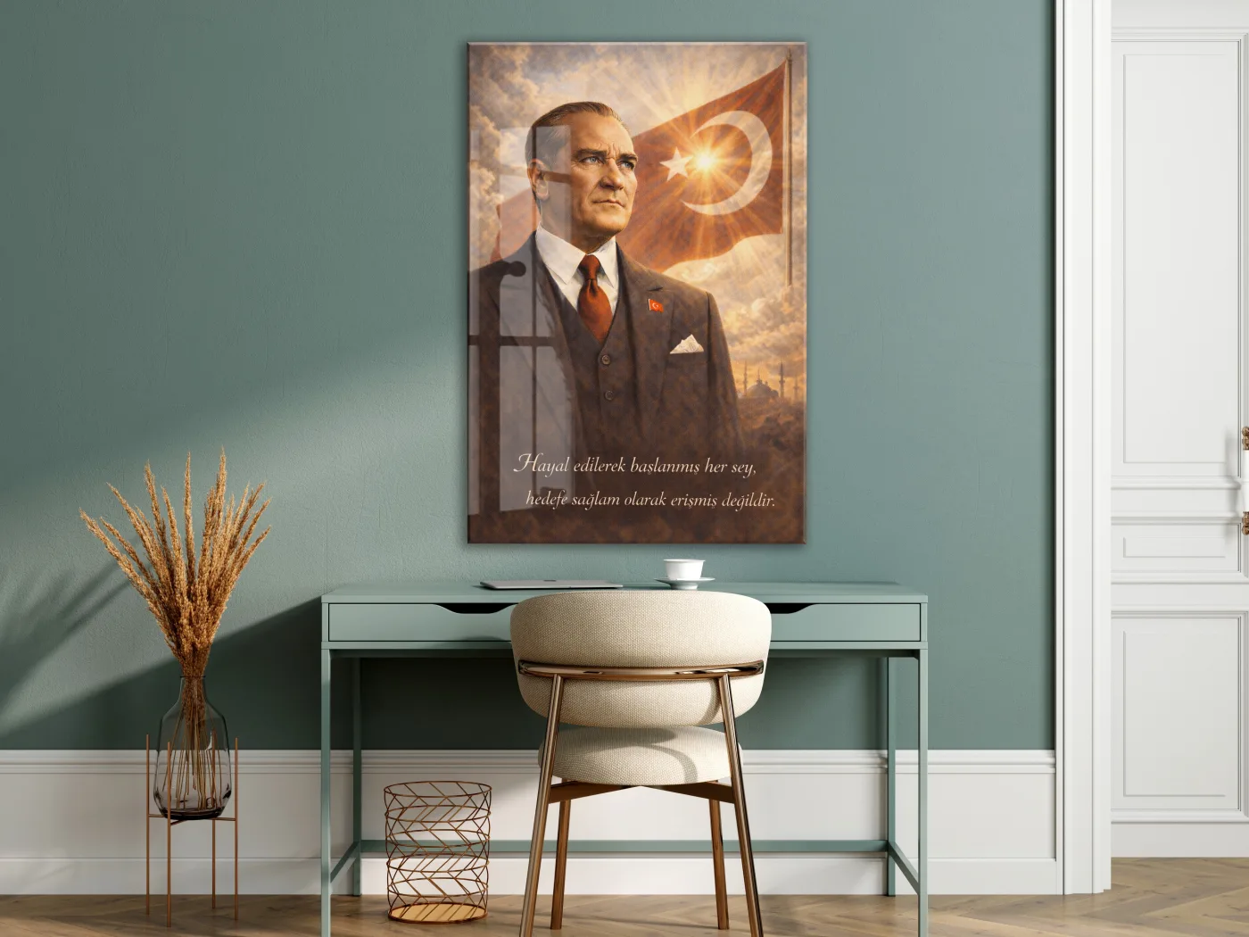 Mustafa Kemal Atatürk Cam Tablo - PeonyAta015 — görsel 6