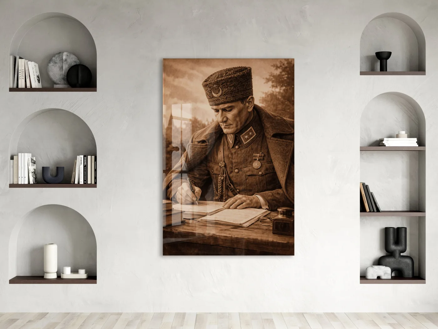 Mustafa Kemal Atatürk Cam Tablo - PeonyAta030 — görsel 2