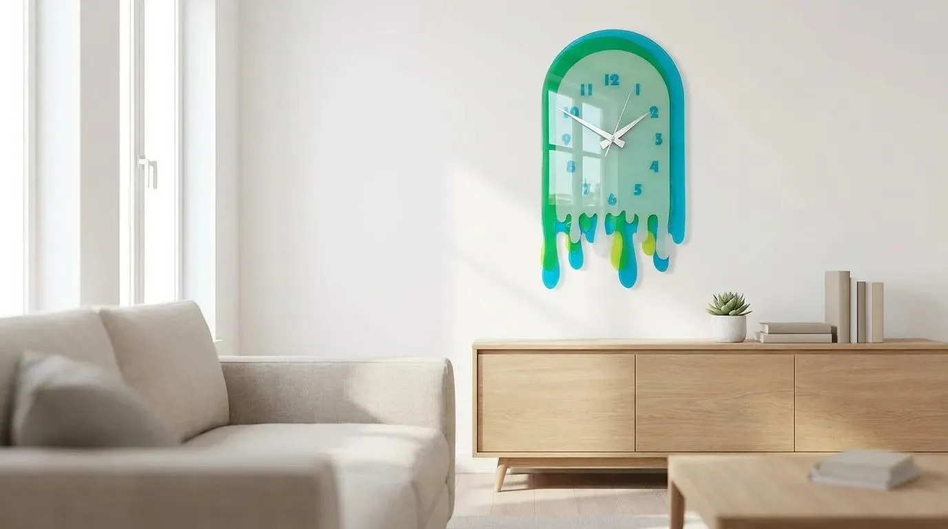 Melt | Pleksi Duvar Saati 40 cm | 3 Katmanlı UV Baskılı Modern Dekoratif Saat — görsel 5