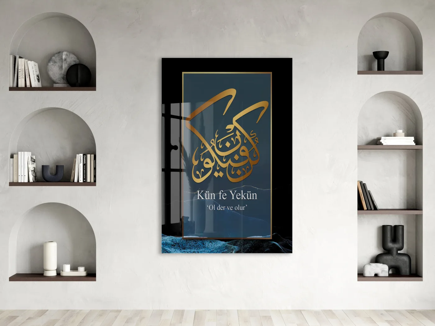 Kün Fe Yekün – Ol Der ve Olur | İlahi Kudret Cam Tablo - PeonyDini082 — görsel 2