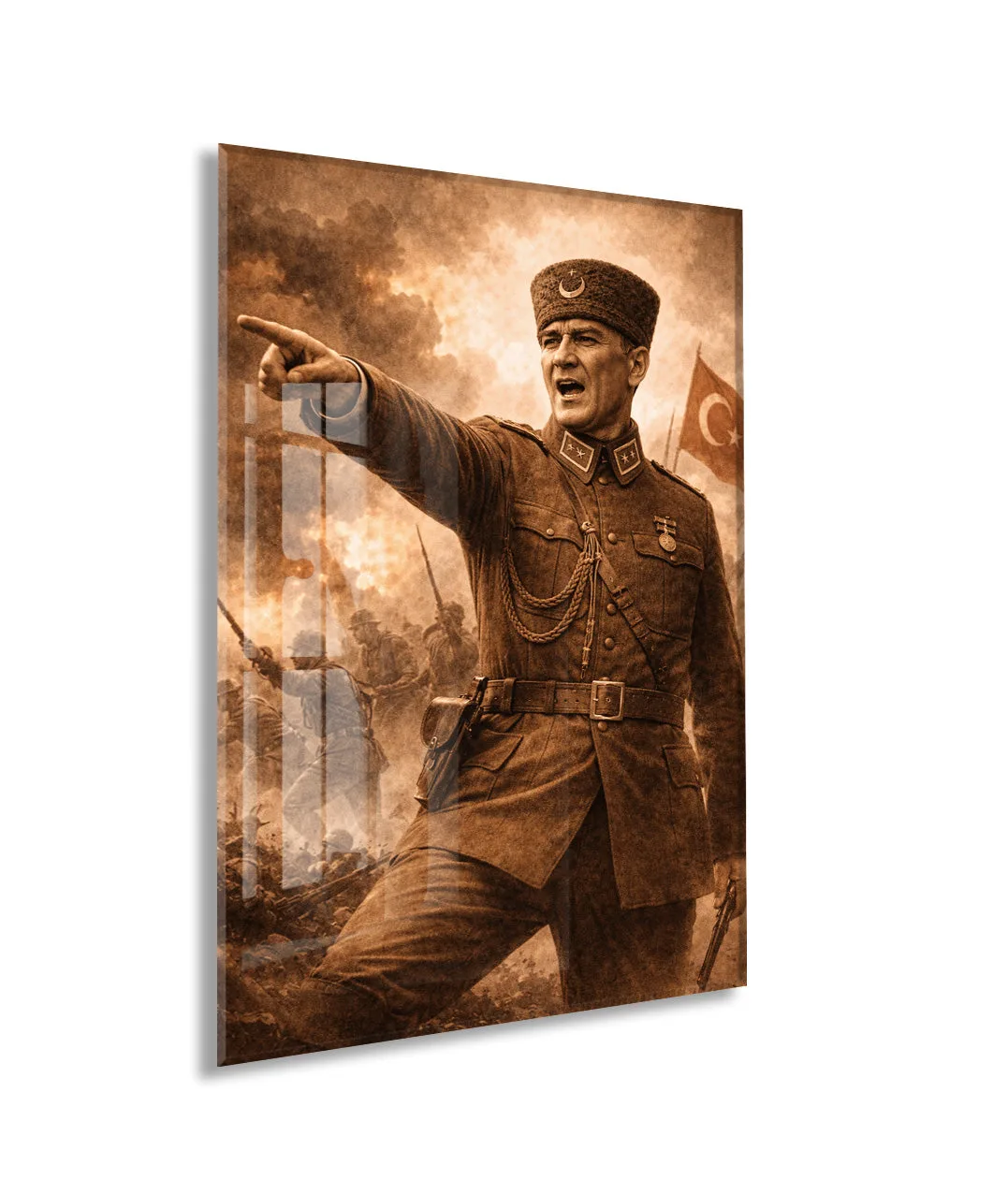 Mustafa Kemal Atatürk Cam Tablo - PeonyAta034 — görsel 1