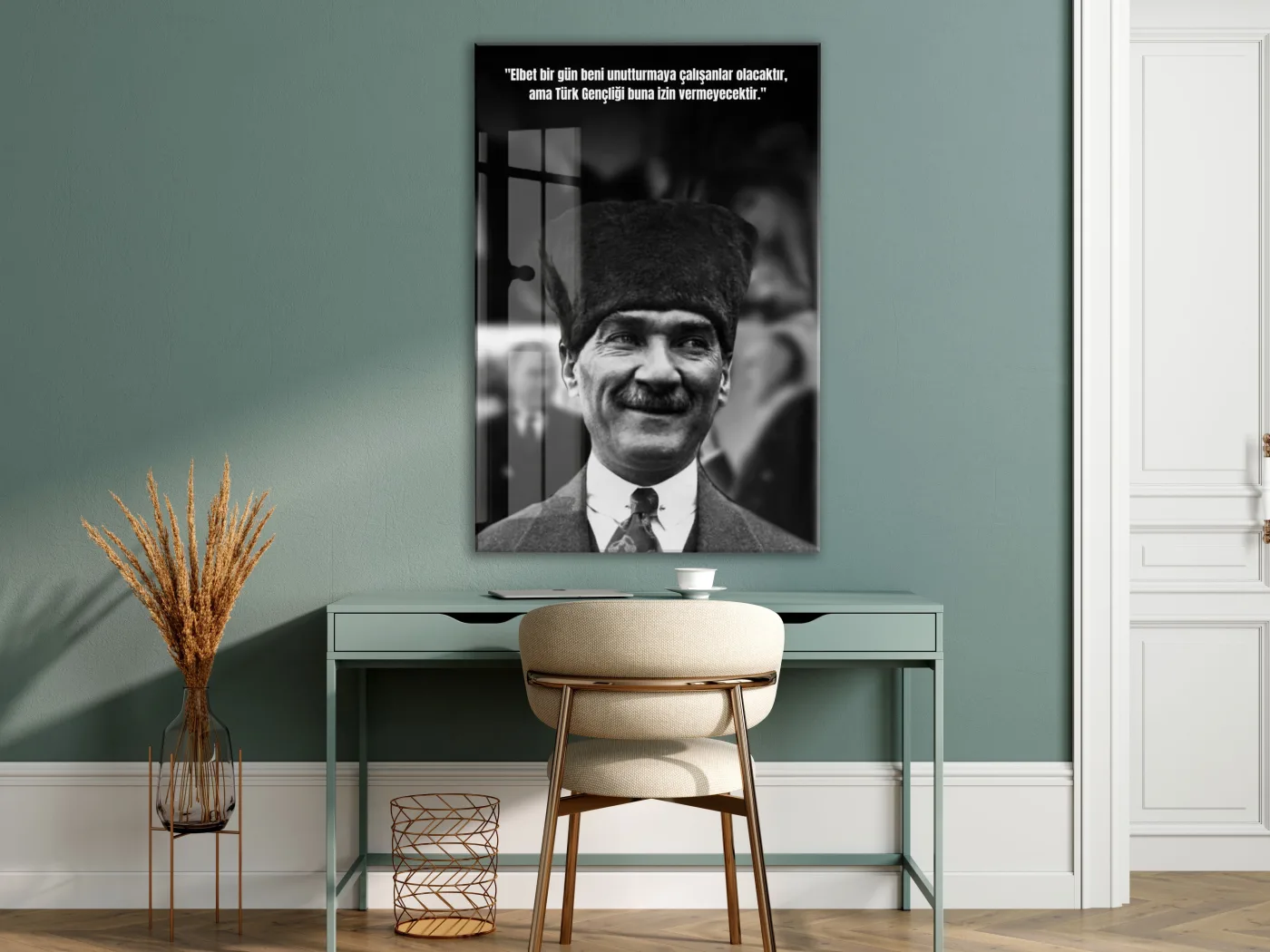 Mustafa Kemal Atatürk  | Modern Cam Tablo-PeonyAta084 — görsel 6