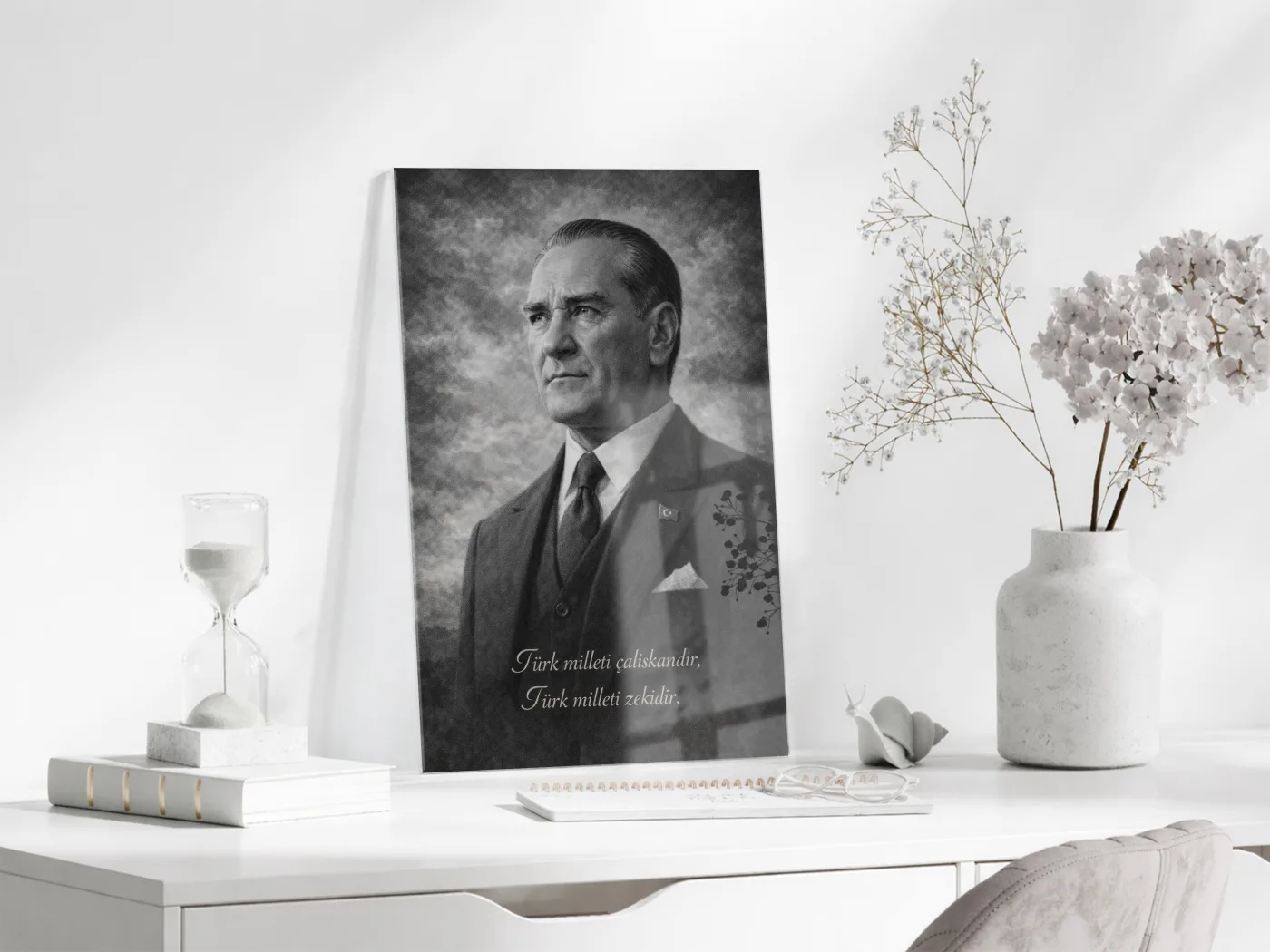 Mustafa Kemal Atatürk Cam Tablo- PeonyAta009 — görsel 3