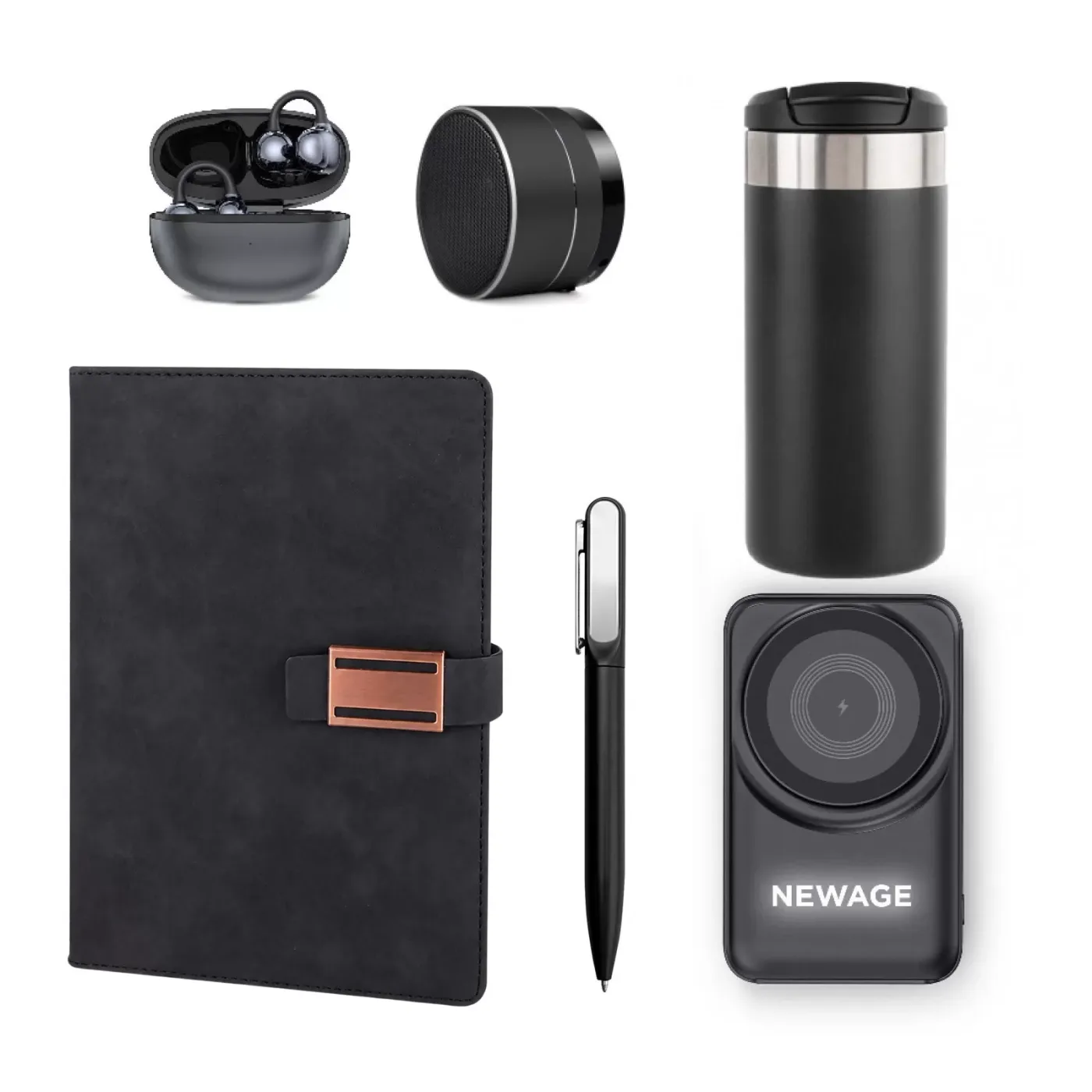Premium Promosyon Plaza 6’lı Teknolojik Kurumsal Hediye Seti – Magsafe Powerbank, Termos, Bluetooth Kulaklık ve Hoparlör — görsel 2
