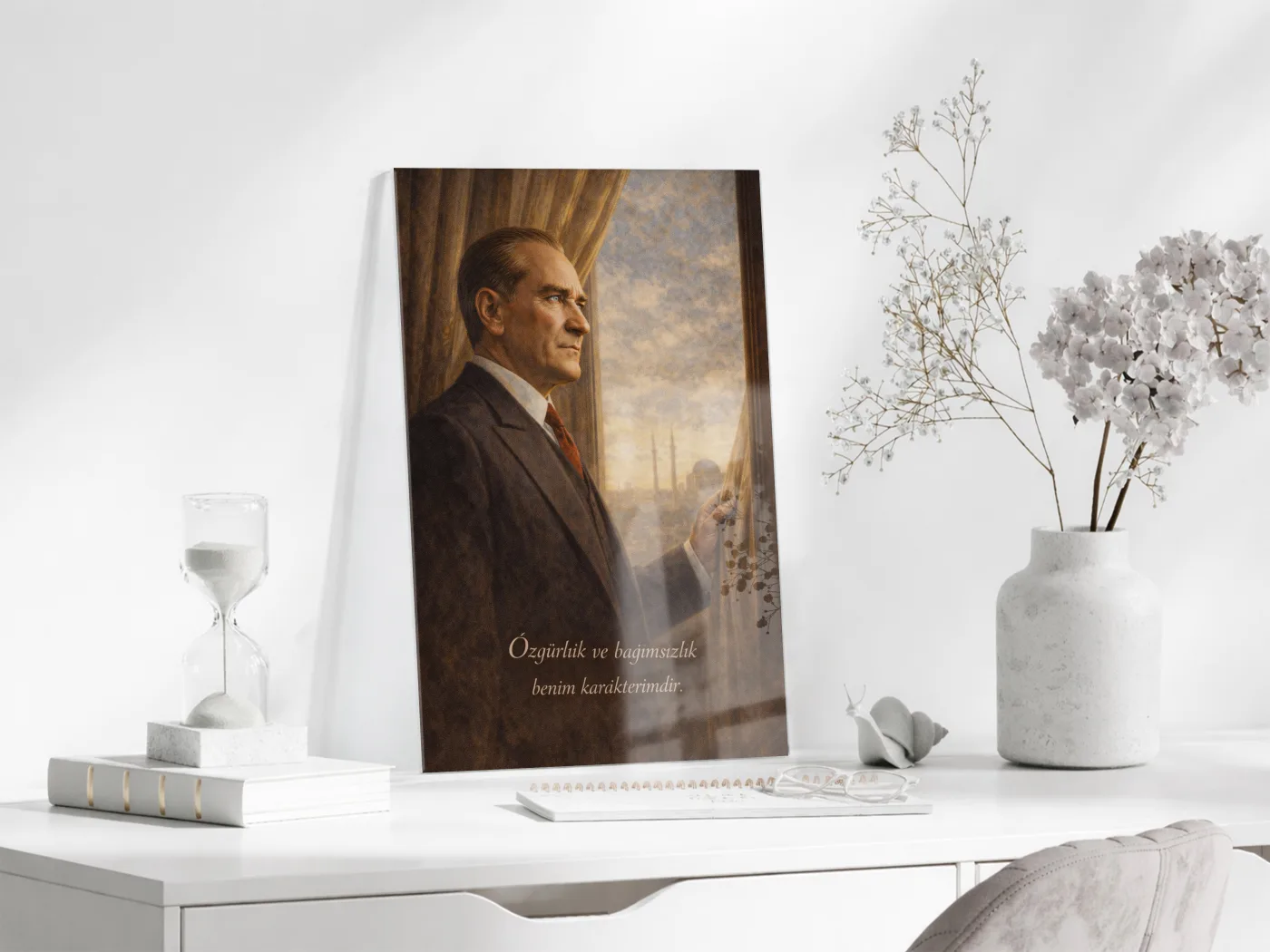 Mustafa Kemal Atatürk Cam Tablo- PeonyAta007 — görsel 3