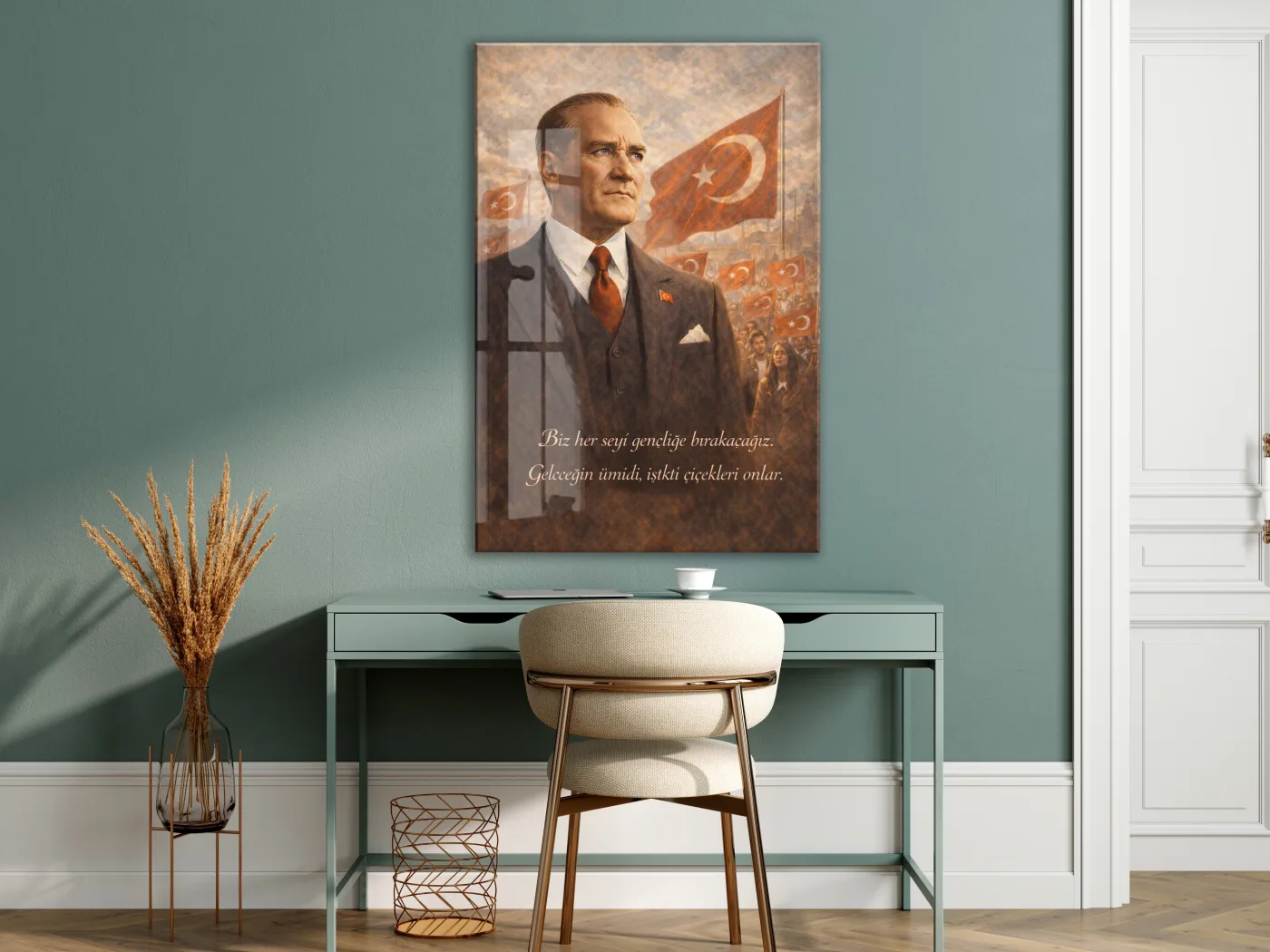 Mustafa Kemal Atatürk Cam Tablo - PeonyAta012 — görsel 6