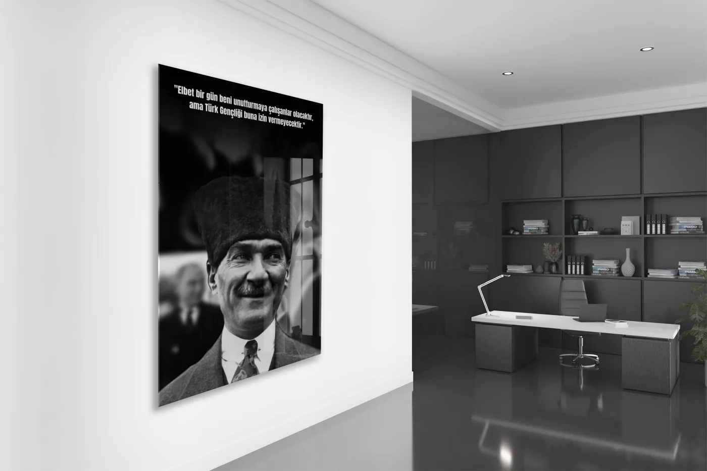 Mustafa Kemal Atatürk  | Modern Cam Tablo-PeonyAta084 — görsel 4