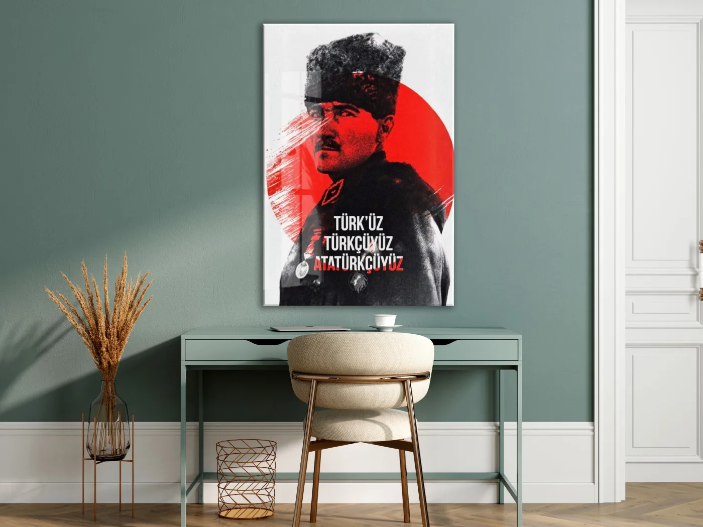 Mustafa Kemal Atatürk | Modern Cam Tablo-PeonyAta107 — görsel 6