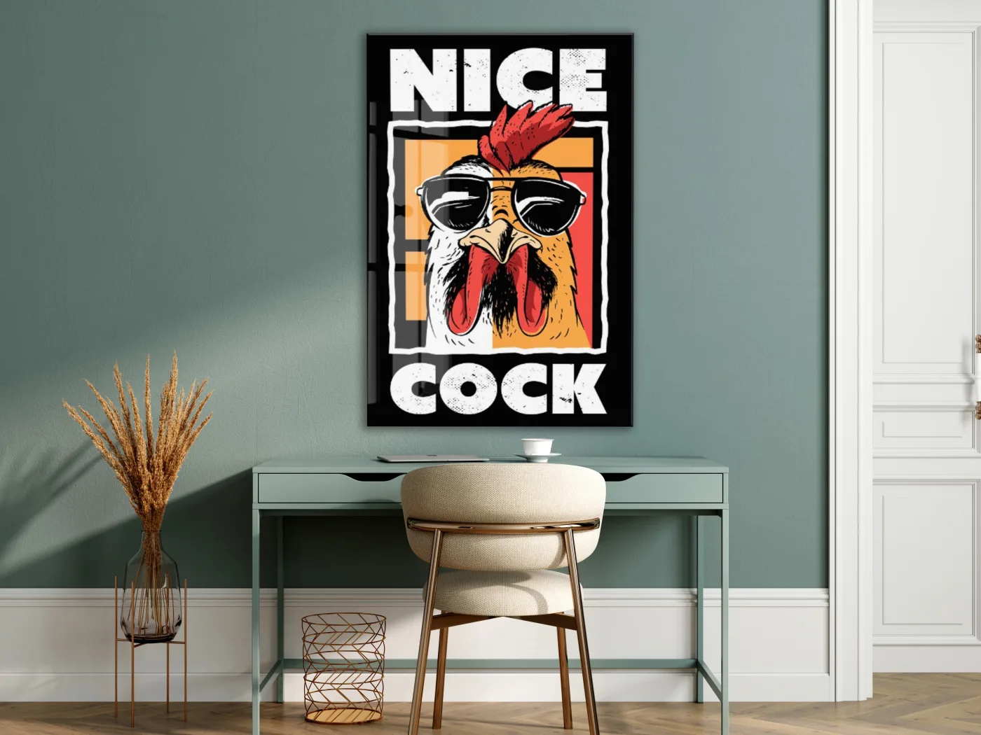 Pop Art Horoz Cam Tablo – Genç Odası ve Bar Dekoru - Peony094 — görsel 7