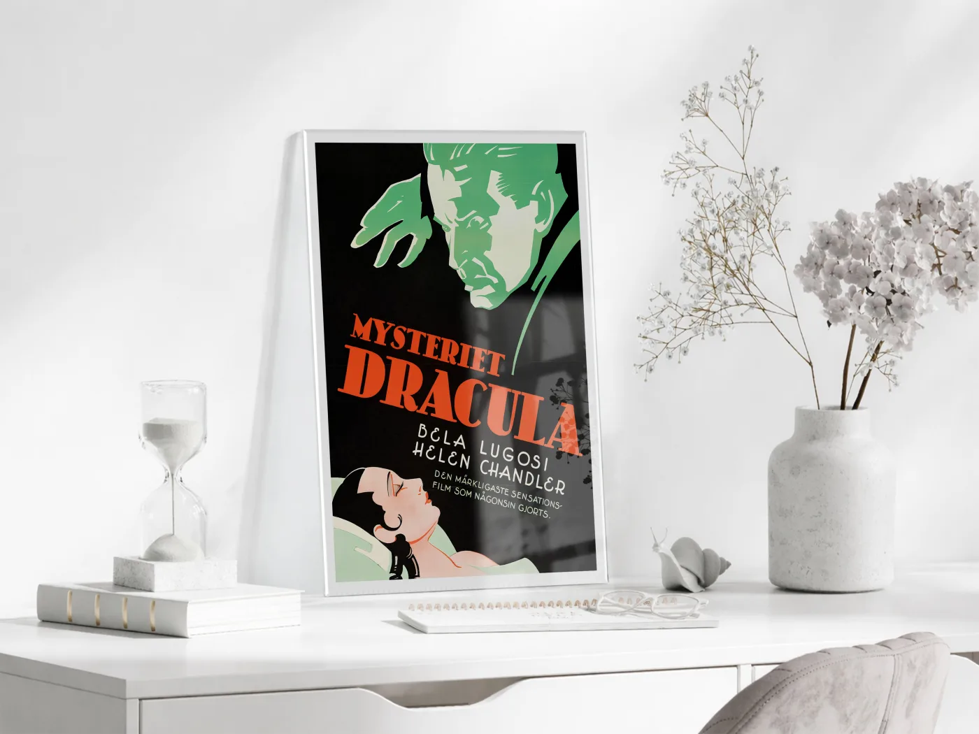 Vintage Dracula Cam Tablo | Retro Gotik Poster UV Baskılı Temperli Cam - Peony149 — görsel 3