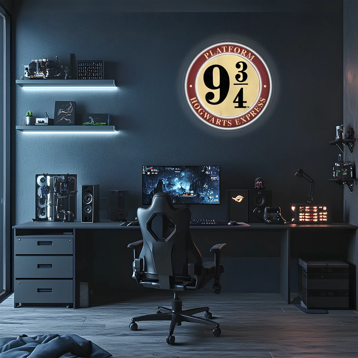 Harry Potter 9¾ Neon Duvar Dekoru | Film Temalı Işıklı Pleksi Tablo | Modern Ev ve Oda Dekoru — görsel 2