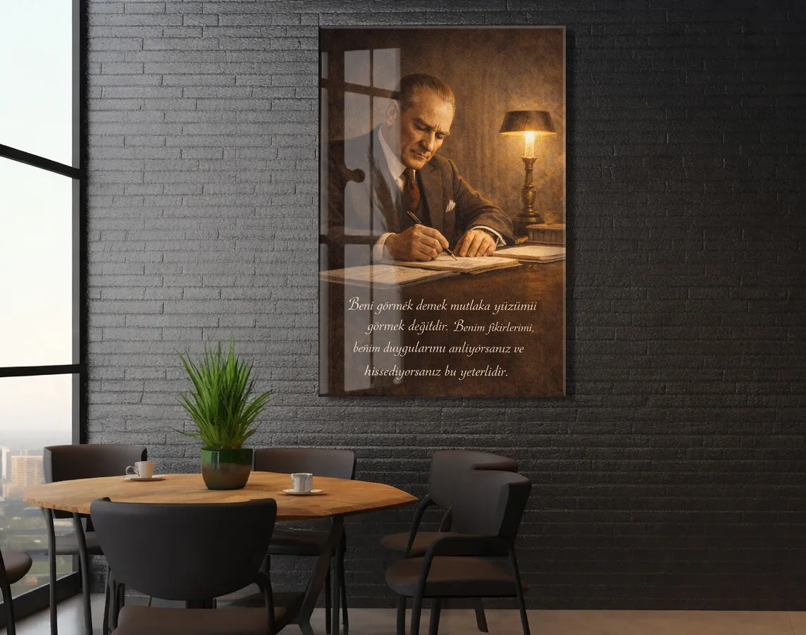 Mustafa Kemal Atatürk Cam Tablo- PeonyAta005 — görsel 5