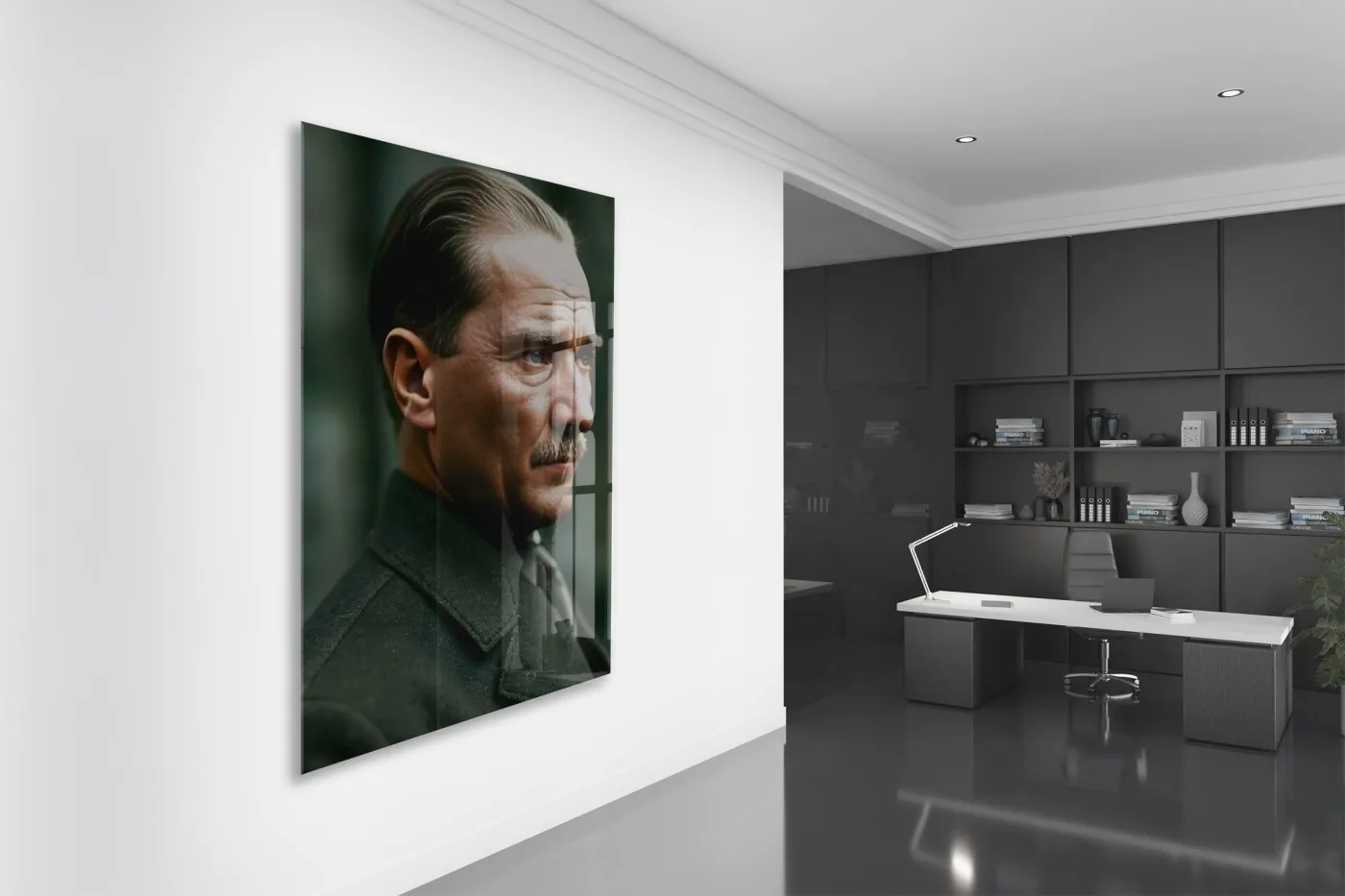 Atatürk Cam Tablo – Mustafa Kemal Atatürk Portresi Duvar Tablosu-PeonyAta1340 — görsel 5