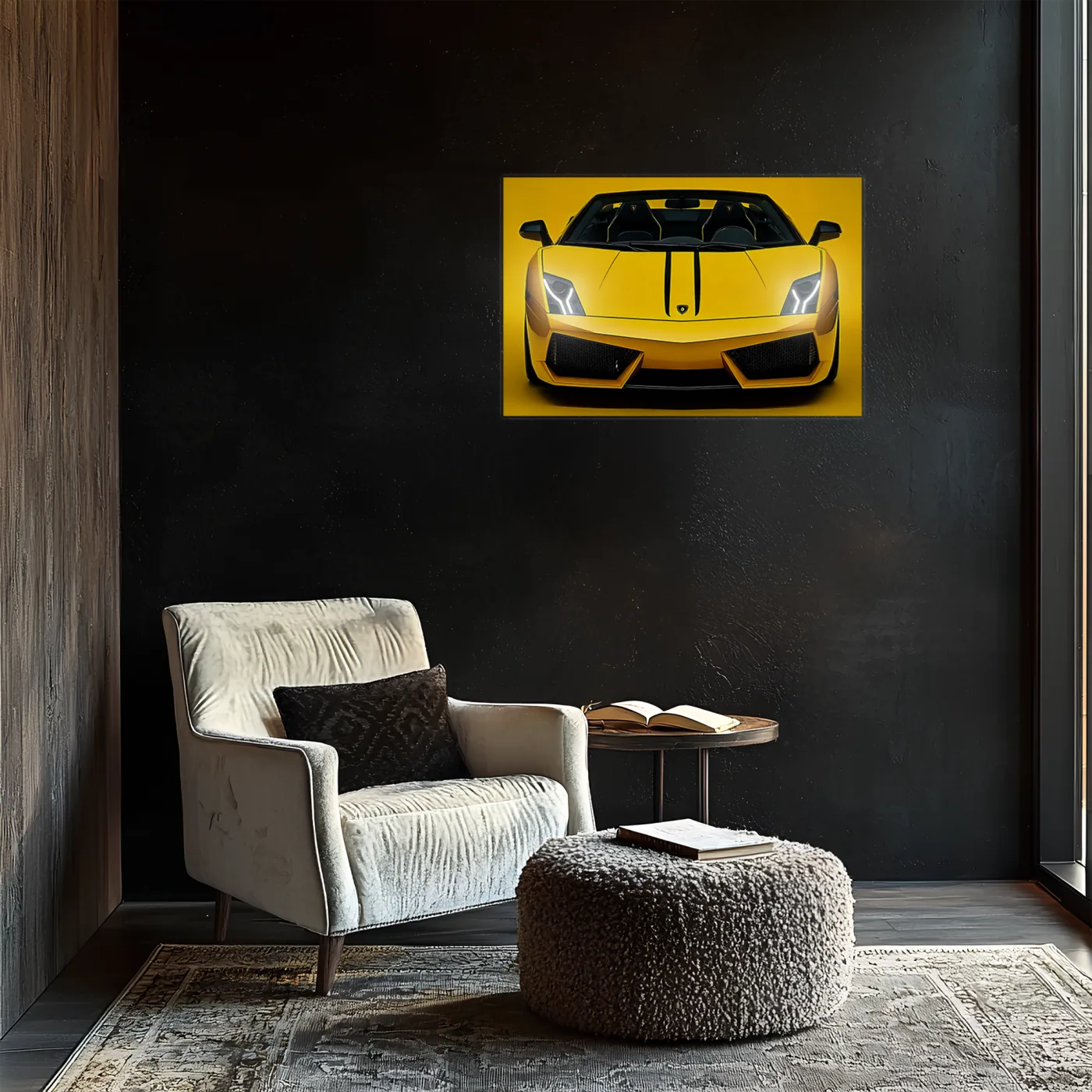 Sarı Lamborghini Tarzı UV Baskı Neon Duvar Dekoru | Pleksi Işıklı Spor Araba Tablo | Gamer Room Duvar Sanatı — görsel 5