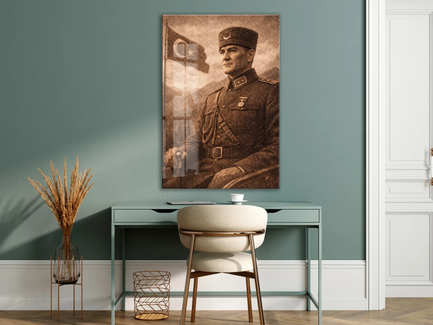 Mustafa Kemal Atatürk Cam Tablo - PeonyAta033 — görsel 3