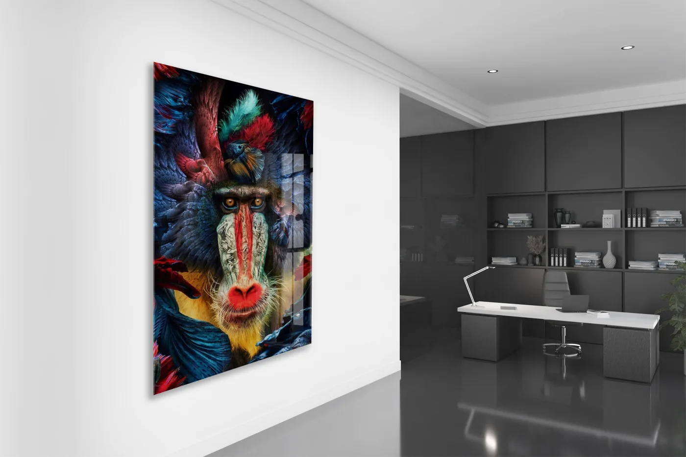 Etnik Desenli Maymun Portresi – Modern Dekoratif Tablo - Peony122 — görsel 5