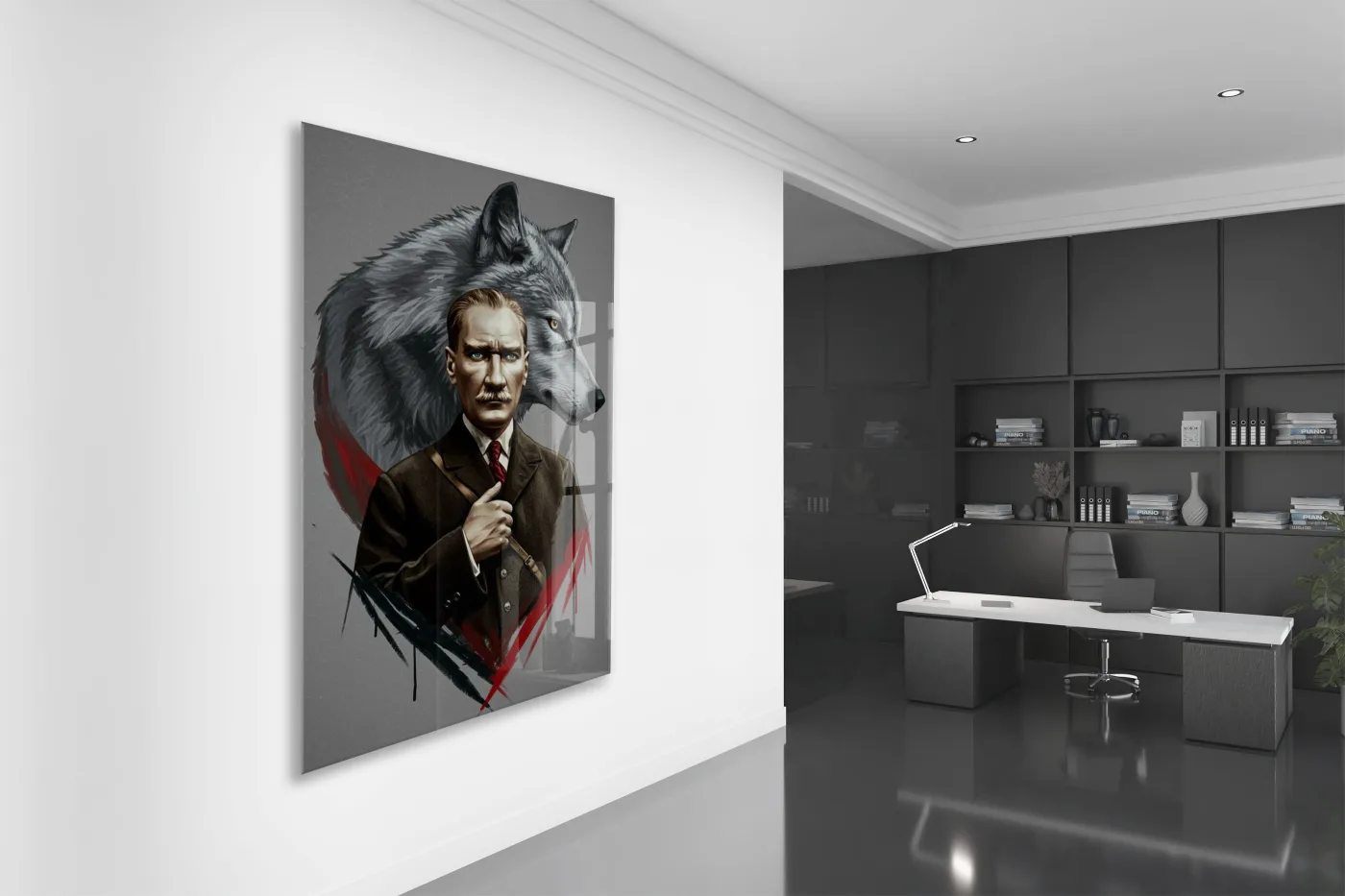 Mustafa Kemal Atatürk  | Modern Cam Tablo-PeonyAta082 — görsel 4