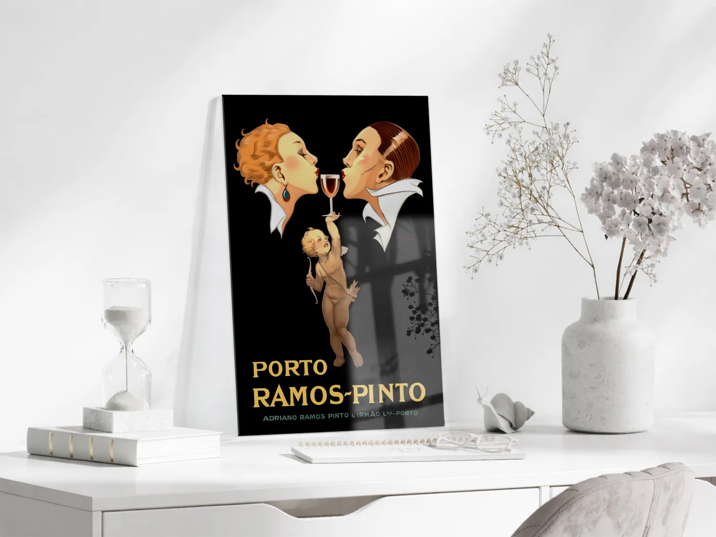 Ramos Pinto Vintage Cam Tablo | Art Deco Şarap Posteri UV Baskılı Temperli Cam Duvar Dekoru - Peony154 — görsel 3