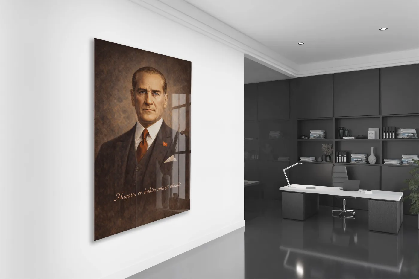 Mustafa Kemal Atatürk Cam Tablo - PeonyAta013 — görsel 3