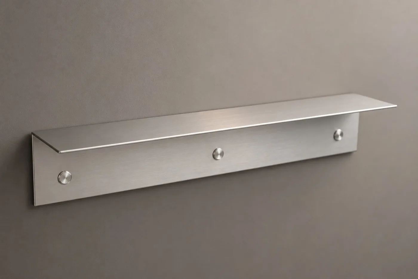 LEVIA | Paslanmaz Çelik Duvar Rafı – Fırçalı Metal Dekoratif Raf 30, 60 ve 90 cm — görsel 4