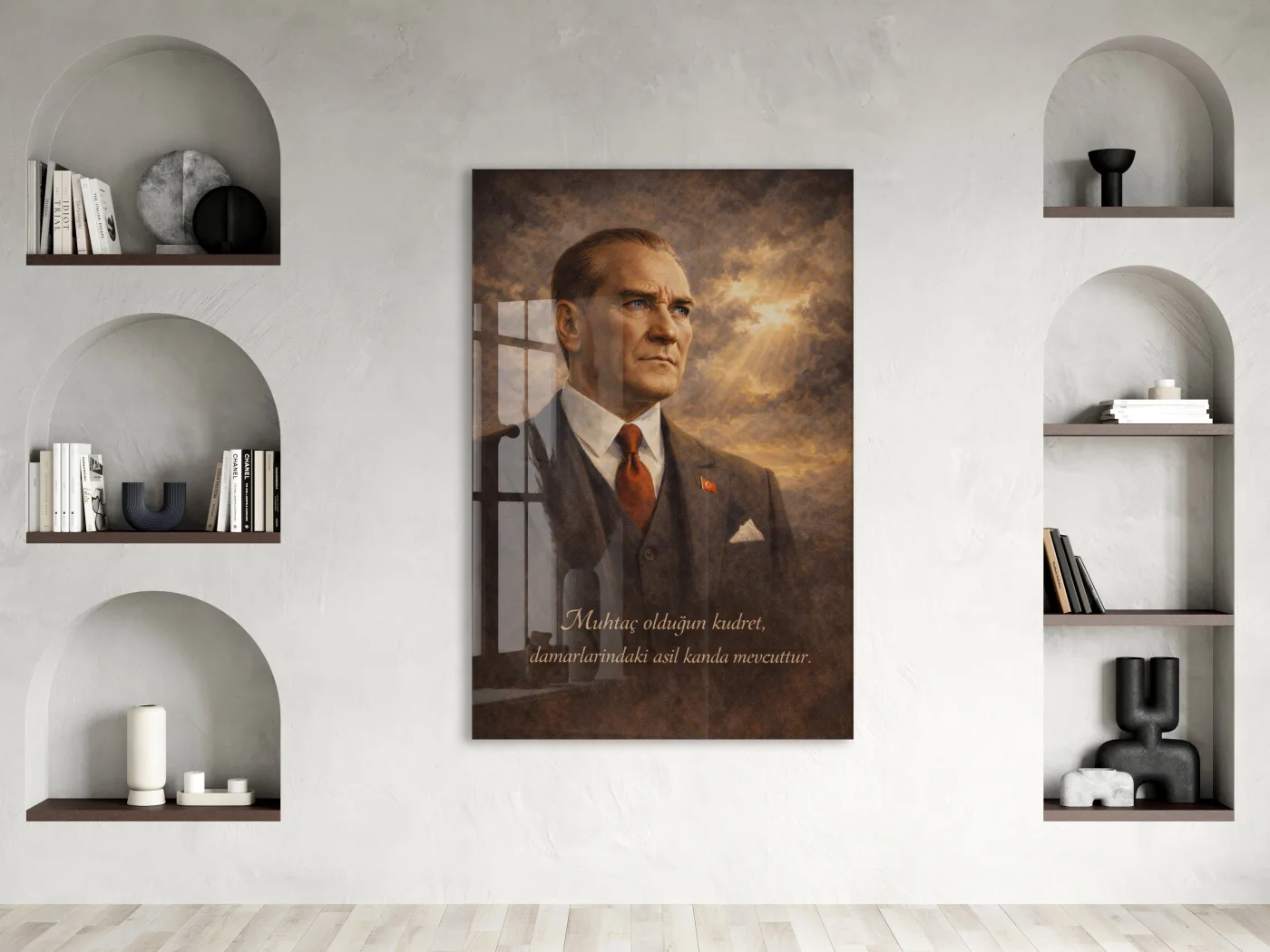 Mustafa Kemal Atatürk Cam Tablo- PeonyAta008 — görsel 2