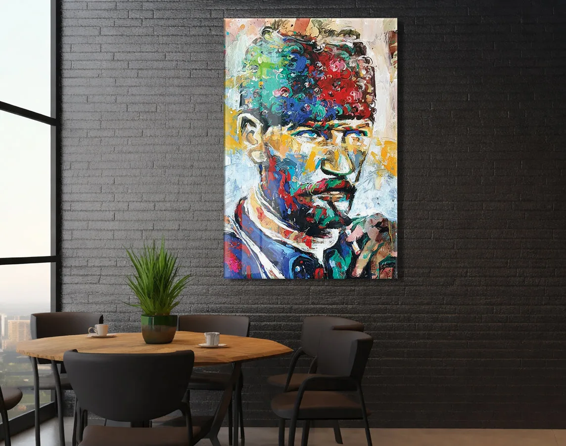 Sanatsal Mustafa Kemal Atatürk Portresi Cam Tablo | Modern UV Baskılı Temperli Cam -PeonyAta1329 — görsel 5